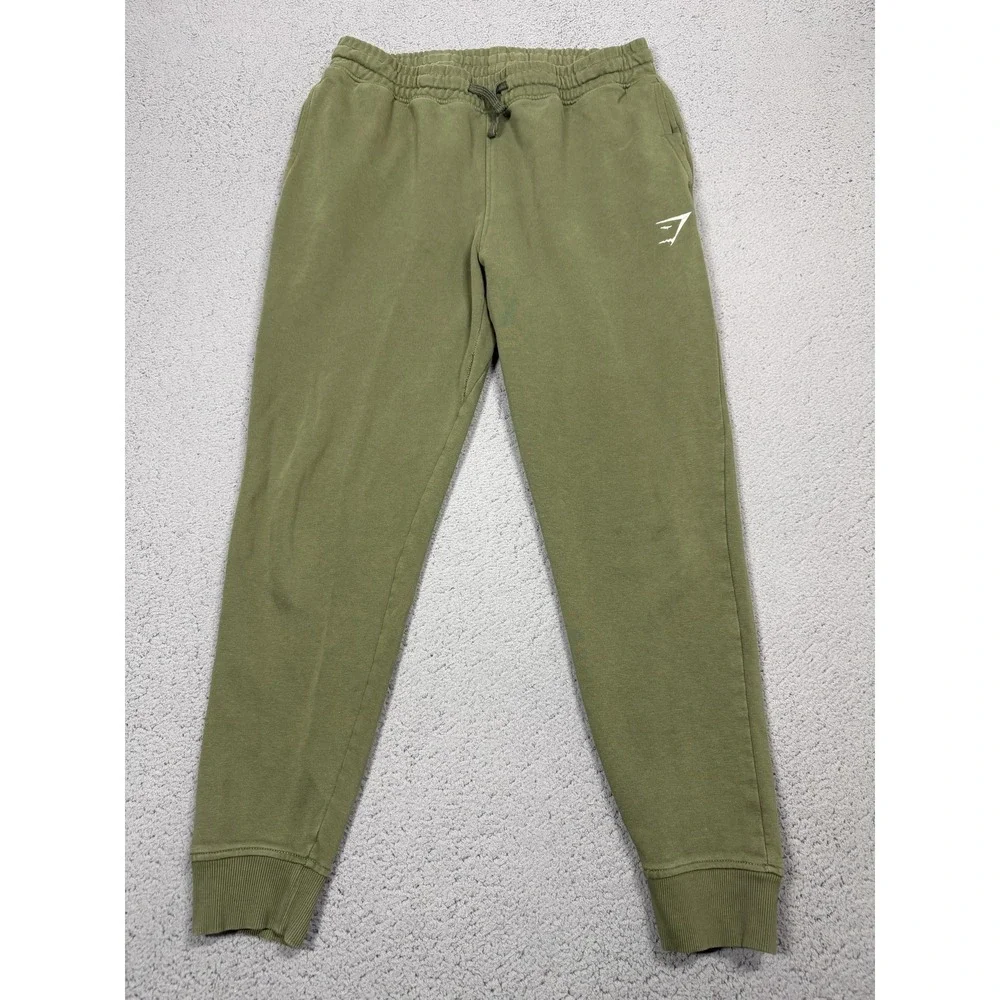 Gymshark Pants Mens Large Green Fleece Joggers Sweatpants Logo Athletic A2A4H